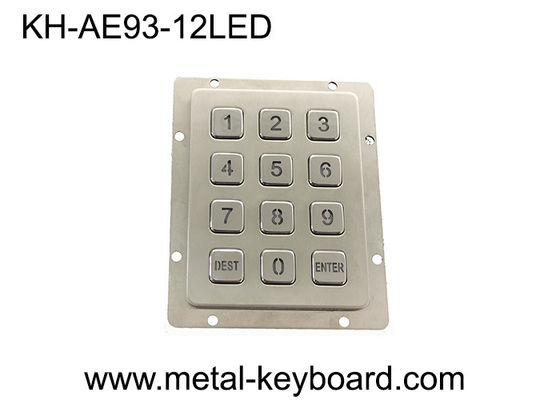 صفحه کلید عددی فلزی عقب در صفحه کلید فولاد ضد زنگ ماتریس 3x4 12 کلید