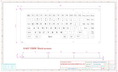 85 Keys Ruggedized Keyboard , Industrial Computer Metal Kiosk Keyboard