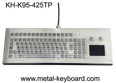 رابط USB / PS2 صفحه کلید فلزی کامپیوتر فولاد ضد زنگ کیوسک صفحه لمسی قابل شارژ