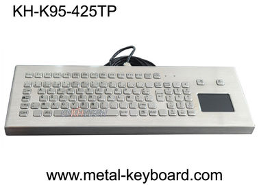 رابط USB / PS2 صفحه کلید فلزی کامپیوتر فولاد ضد زنگ کیوسک صفحه لمسی قابل شارژ