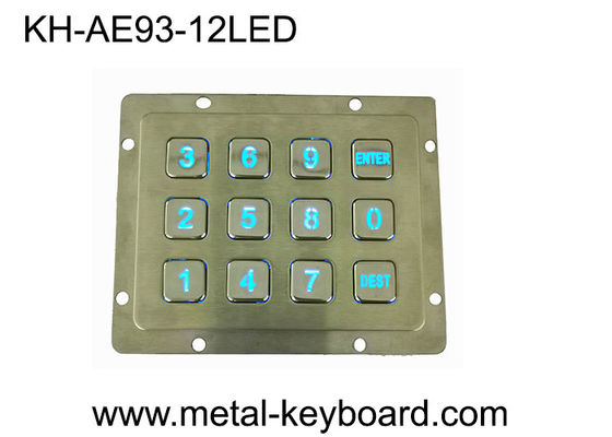 آب - صفحه کلید فلزی با نور پس زمینه LED 3x4 برای سیستم کنترل دسترسی